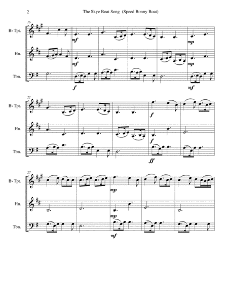 The Skye Boat Song Speed Bonny Boat For Brass Trio Trumpet Horn Trombone Page 2