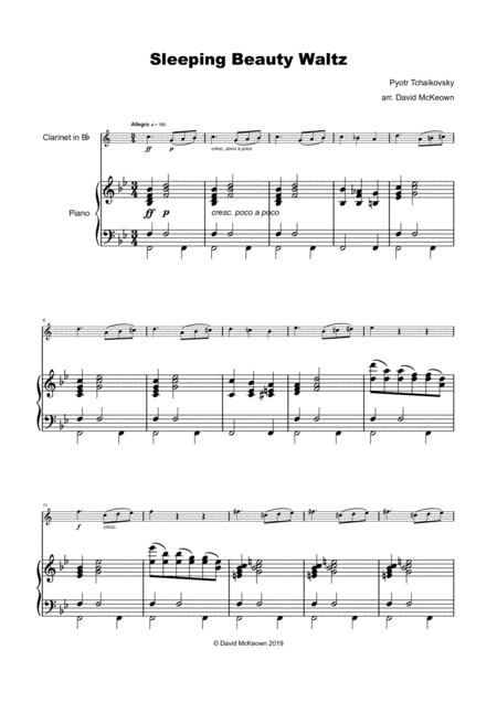 The Sleeping Beauty Waltz By Tchaikovsky For Clarinet And Piano Page 2