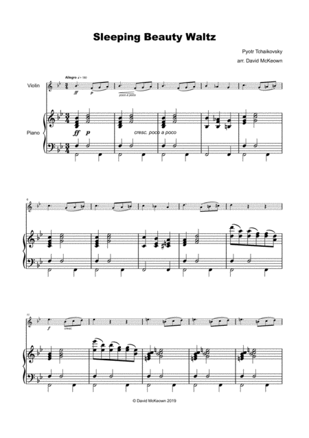 The Sleeping Beauty Waltz By Tchaikovsky For Violin And Piano Page 2