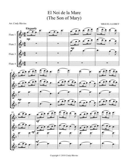 The Son Of Mary For Flute Quartet Page 2