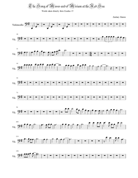 The Song Of Moses And Of Miriam At The Red Sea Cello Page 2