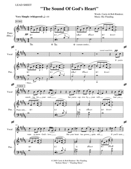 The Sound Of Gods Heart Lead Sheet Page 2