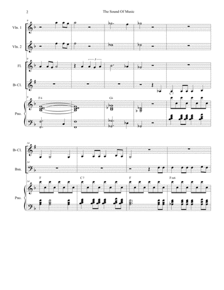 The Sound Of Music For Woodwind Quartet And Piano Page 2