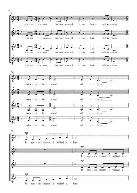 The Sound Of Silence Ssat A Cappella Choir Page 2