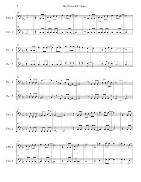 The Sound Of Silence Trombone Duet Page 2