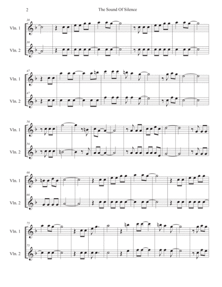 The Sound Of Silence Violin Duet Page 2