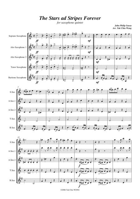The Star And Stripes Forever March Arranged For Saxophone Quintet Saatb Page 2