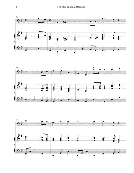 The Star Spangled Banner For String Bass And Piano Page 2