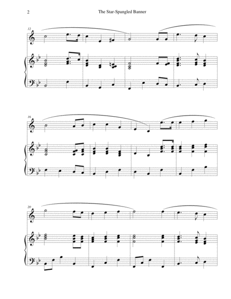 The Star Spangled Banner For Tenor Sax And Piano Page 2