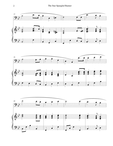 The Star Spangled Banner For Trombone And Piano Page 2