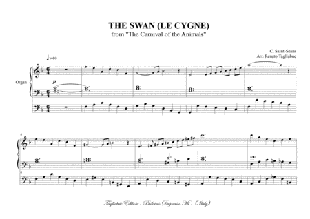 The Swan Le Cygne C Saint Seans Arr For Organ 3 Staff Page 2