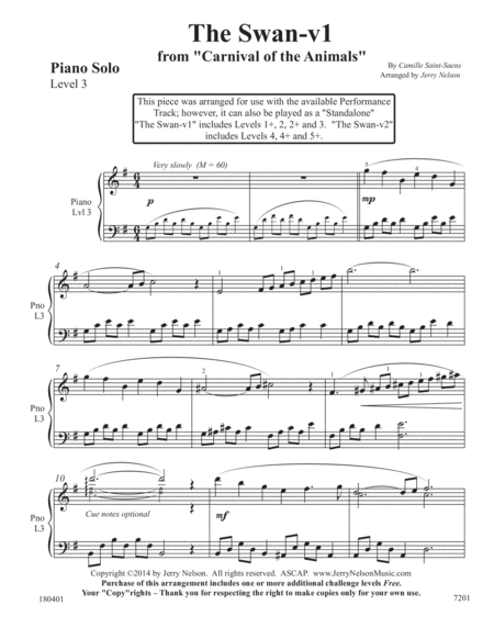 The Swan V1 Saint Saens 3 For 1 Piano Standalone Arr S Page 2