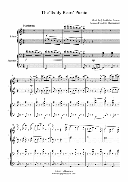 The Teddy Bears Picnic Piano 4 Hands Page 2