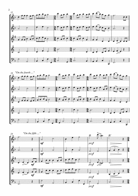 The Twelve Days Of Christmas Arranged For Woodwind Quintet Page 2