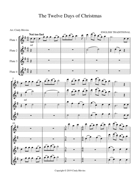 The Twelve Days Of Christmas Flute Quartet Page 2