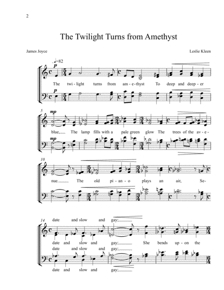 The Twilight Turns From Amethyst For Satb A Cappella Page 2
