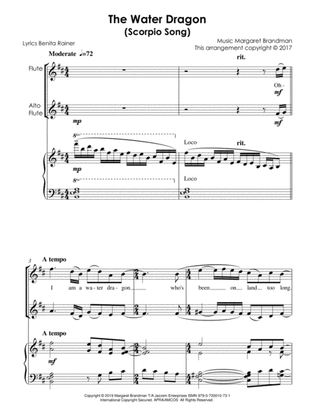 The Water Dragon Flute Alto Flute And Piano Arrangement Page 2