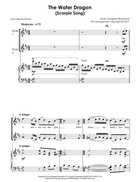 The Water Dragon Two Flutes And Piano Arrangement Page 2