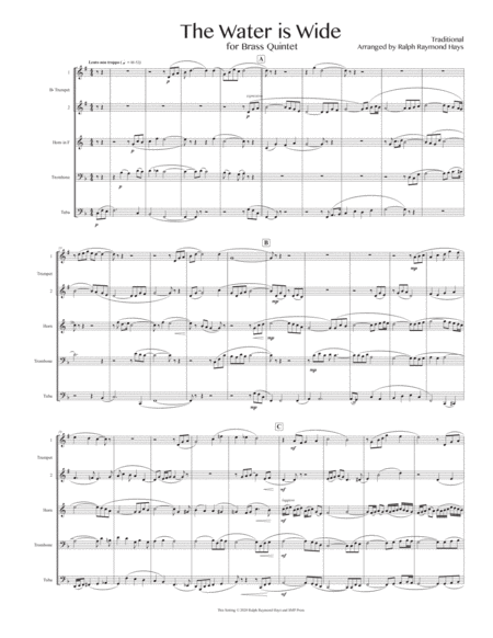 The Water Is Wide For Brass Quintet Page 2