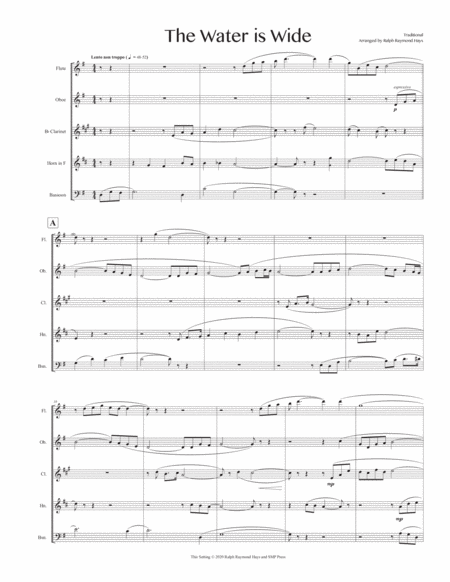 The Water Is Wide For Woodwind Quintet Page 2