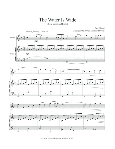 The Water Is Wide Solo Violin Piano Page 2