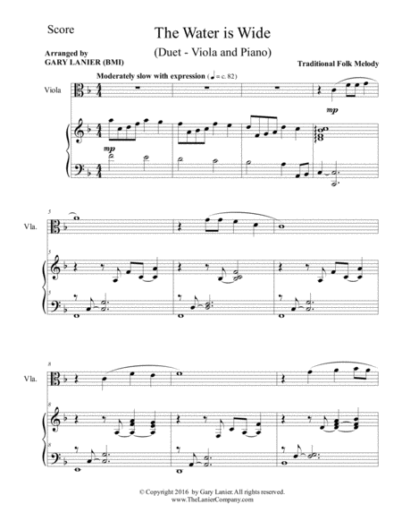 The Water Is Wide Viola Piano With Parts Page 2