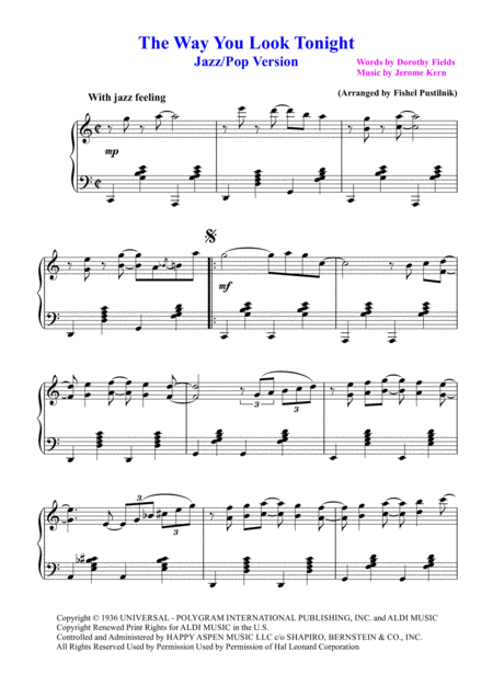 The Way You Look Tonight For Piano Page 2