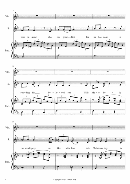 The Wexford Carol For Sopran Violin And Piano Page 2