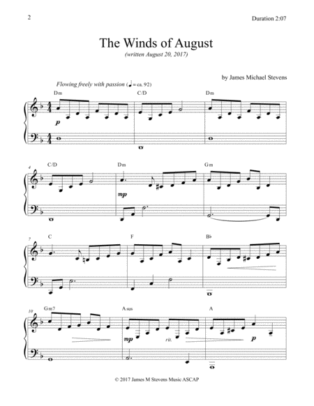 The Winds Of August Piano Solo Page 2