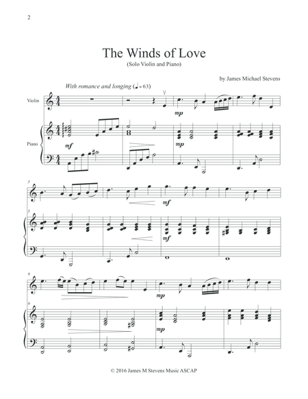 The Winds Of Love Solo Violin Piano Page 2