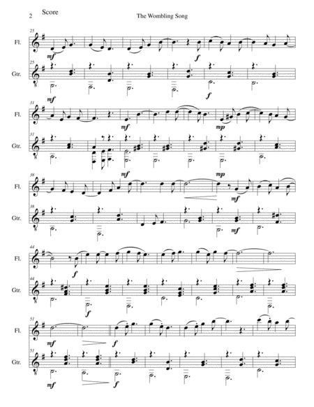 The Wombling Song For Flute And Classical Guitar Page 2