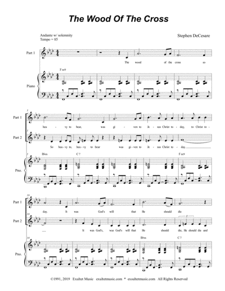 The Wood Of The Cross For 2 Part Choir Page 2