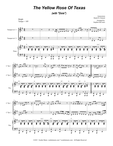 The Yellow Rose Of Texas With Dixie Duet For C Trumpet Page 2