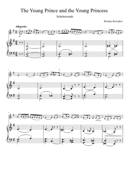 Theme From Scheherezade Violin And Piano Page 2