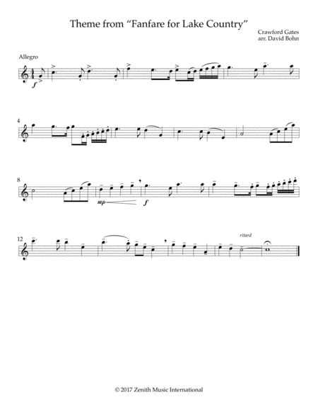 Theme From The Fanfare For Lake Country Bb Instruments Page 2