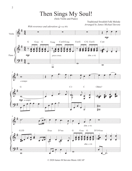 Then Sings My Soul Violin Piano Page 2