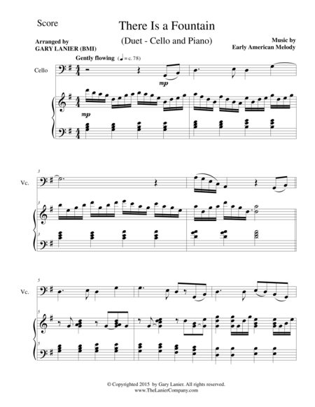 There Is A Fountain Duet Cello And Piano Score And Parts Page 2