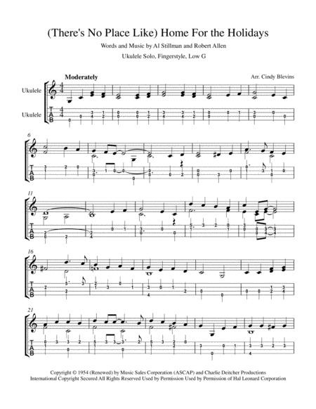 There No Place Like Home For The Holidays Ukulele Solo Fingerstyle Low G Page 2