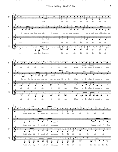 Theres Nothing I Wouldnt Do Ssaa A Cappella Page 2