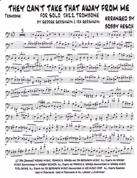 They Cant Take That Away From Me For Solo Jazz Trombone Page 2