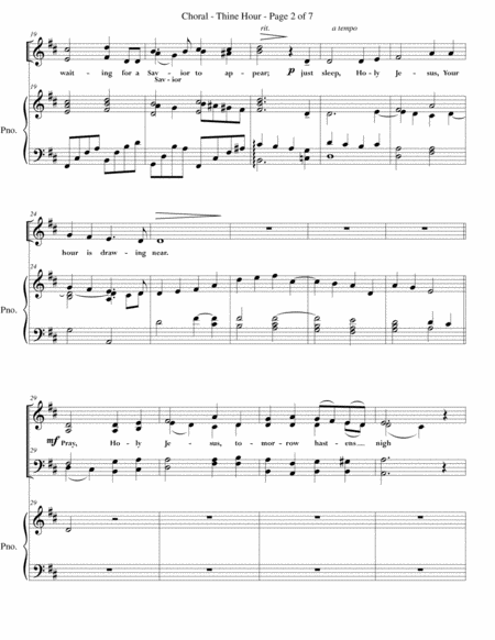 Thine Hour Satb With Piano Page 2