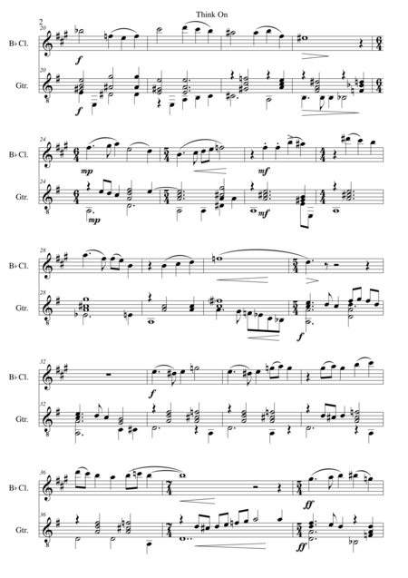 Think On For Clarinet And Guitar Page 2
