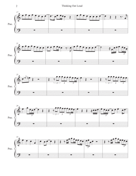 Thinking Out Loud Easy Key Of C Piano Page 2