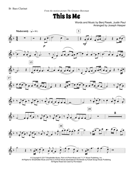 This Is Me From The Greatest Showman Bass Clarinet And Piano Page 2