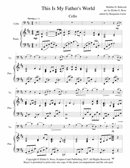 This Is My Fathers World Cello Page 2