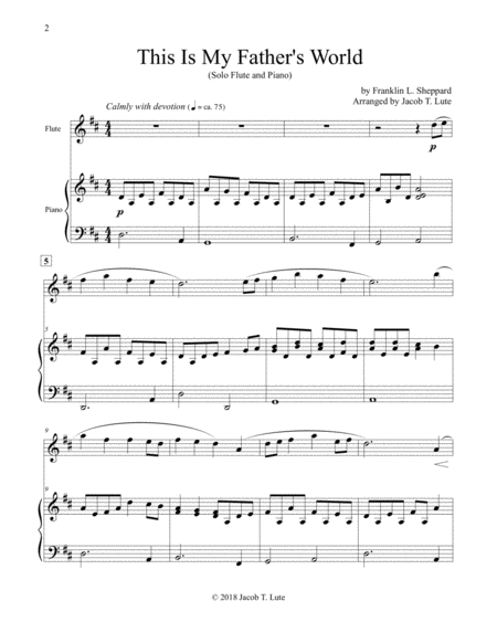 This Is My Fathers World Flute Piano Page 2