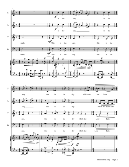 This Is The Day Psalm 118 22 24 Satb Choir And Piano Page 2