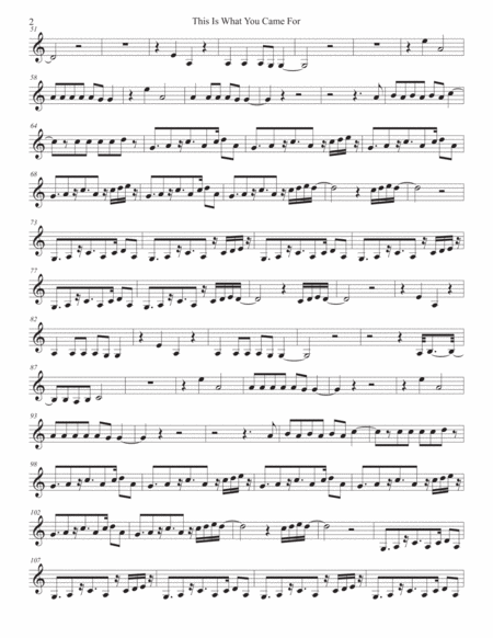 This Is What You Came For Easy Key Of C Trumpet Page 2