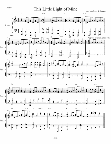 This Little Light Of Mine Ragtime Piano Page 2