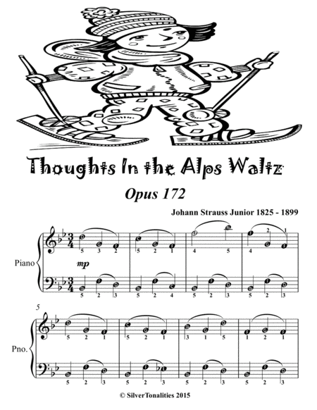 Thoughts In The Alps Waltz Opus 172 Easiest Piano Sheet Music Tadpole Edition Page 2